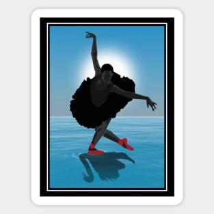 Ballerina Black silhouette dancing the Swan Lake Magnet